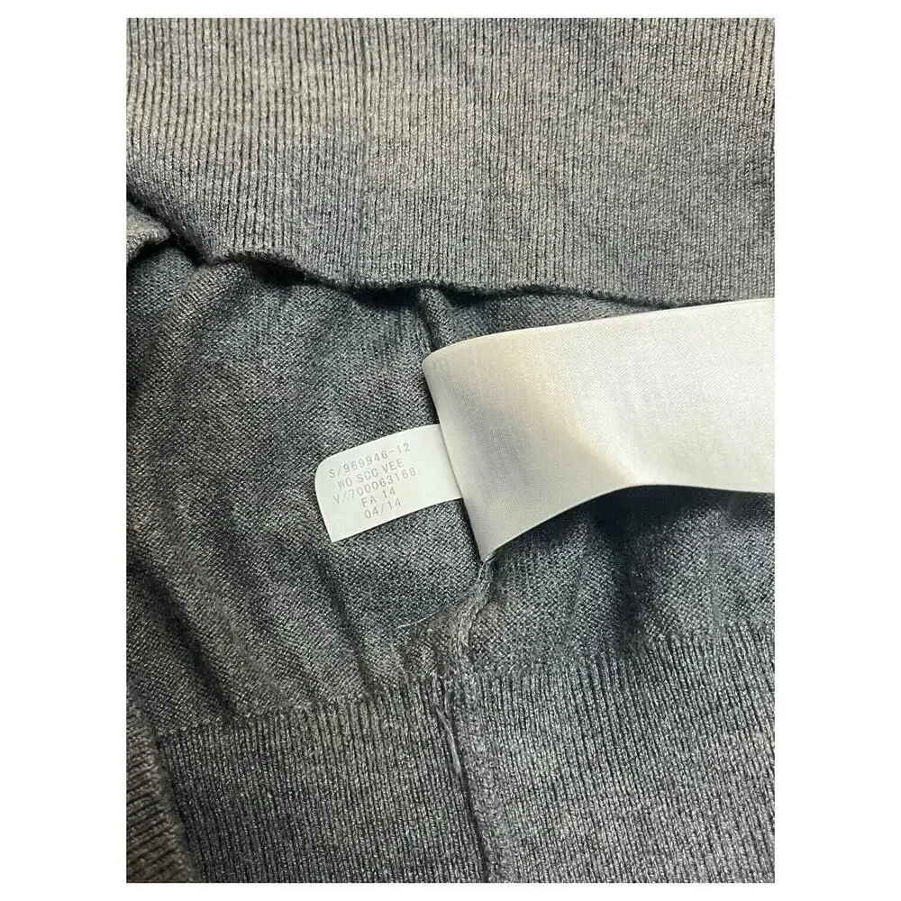 Banana Republic Sweater Mens L Silk Cashmere Luxury Blend V Neck Preppy Gray